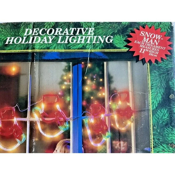 Vintage 90s Mr Christmas Mini Mini Light Sculpture Snowman Holidays Winter 15ft - Picture 2 of 8